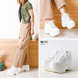 attagirl アタガール 厚底ソールスニーカー ヒール9cm 全4色ブラック ホワイト エナメル シルバー スムース シューレース レースアップ 紐靴 調節可能 内側ファスナー ジッパー ジップ ダッド