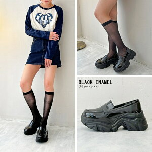 【10/24 20:00〜10/27 9:59 ポイント5倍】attagirl アタガール 厚底コインローファー ヒール7cm 全3色ブラック シルバー スムース エナメル マニッシュ メンズライク ベーシックデザイン 大きいサイ