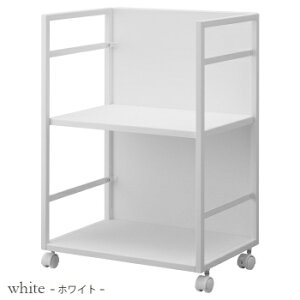 【tower / タワー】目隠しワゴン ホワイト・ブラック雑貨 スチール ラック2段 モノトーン スタイリッシュ 北欧 おしゃれ 店舗 お店 ゴロゴロ 倉庫 シンプル 犬 猫 取っ手付き デスク下 移動