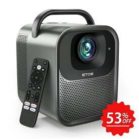 【在庫処分】ETOE Seal Pro プロジェクター家庭用 Android TV 11.0 Netflix搭載フルHD1080p 4K対応 高輝度 1000ANSI 5G WiFi オートフォーカス 自動台形補正 Bluetooth 5.1 2.4&5G Wi-Fi 天井吊り可能 リモコン付き ホームシアター PS Switch接続可