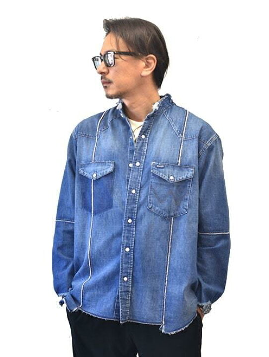 楽天市場】Wrangler CUT-OFF REMAKE SHIRT ラングラー カットオフ 