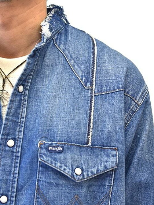 楽天市場】Wrangler CUT-OFF REMAKE SHIRT ラングラー カットオフ 