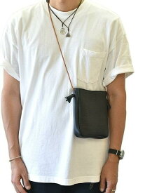 CROSSED ARROWS (クロッシード　アローズ） Leather Neck Bag BLACK 牛革　本革 サコッシュバッグ　レザーバッグ　小さめ バッグ 人気 カジュアル　日本製