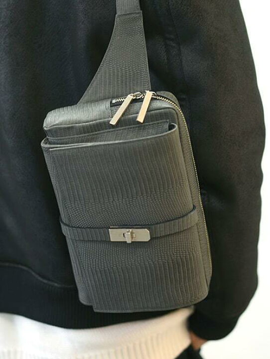 楽天市場】M.U.L Leather ショルダーバッグ リザード型押しレザー 