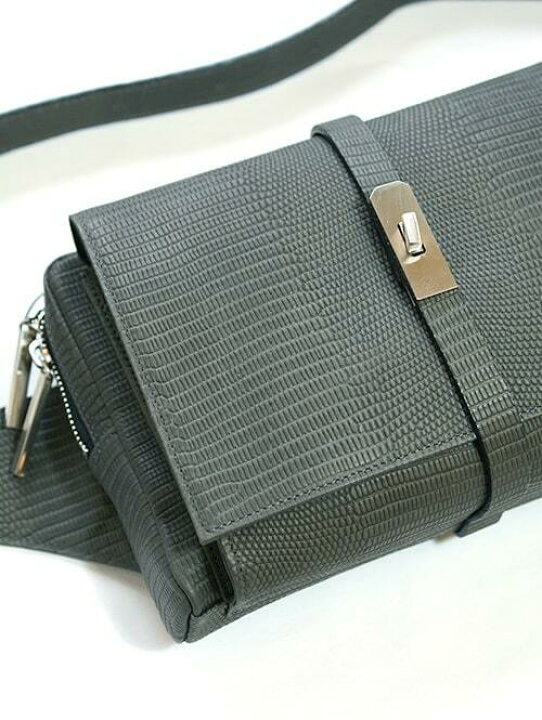 楽天市場】M.U.L Leather ショルダーバッグ リザード型押しレザー  