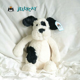 【正規販売代理店】【選べるラッピング】　Jellycat Bashful Black&Cream Puppy M ぬいぐるみ　ジュエリーキャット　バシュフル ブラック アンド クリーム　パピー 黒と白イギリス輸入品 いぬ　犬　縫いぐるみ