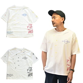 CAL O LINE 80s Staketar Mliti T-Shirt White/Black　　Mluiti Colorキャロライン　マルチ　グラフィック　プリント　T　メンズT　80年代　カリフォルニアスタイル　日本製　　ブラック　ホワイト　マルチカラー　スケーターファッション