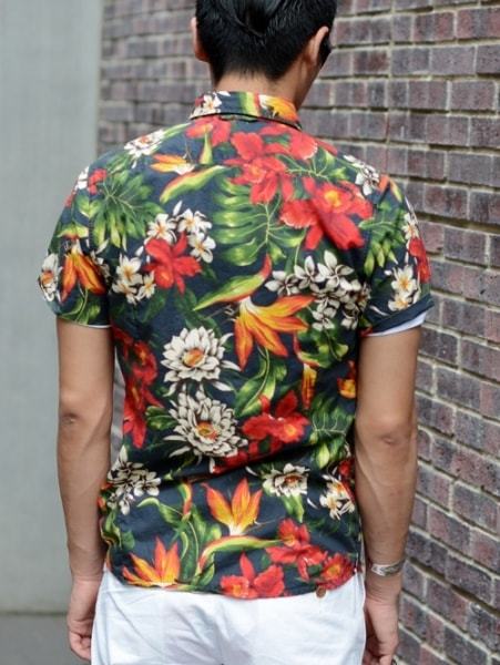 FRANKLIN MARSHALL　フランクリンマーシャル　イタリア製　メンズ 花柄シャツ　半袖シャツ　フラワー シャツ アロハシャツ | 原宿　 エトフ　ETOFFE