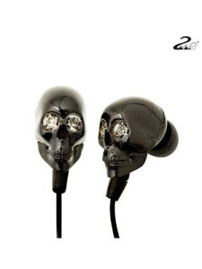 2 ME Style - Earphones In-Ear Skull & Swarovski Crystals �g�D�[�~�[ �C���t�H�� �h�N�� �X�J�� BLACK