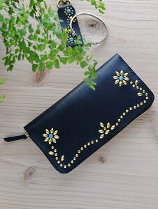 CROSSED ARROWS(�N���b�V�[�h�@�A���[�Y�jLONG WALLET�@BLACK TYPE 1 ���K���� �t�� ���v�@�{�v �S�[���h �X�^�b�Y�@���z �j���p�@�����p�@���j�Z�b�N�X�@�t�����[ �^�[�R�C�Y�@�����z ���F ���{���@