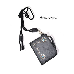 CROSSED ARROWS (�N���b�V�[�h�@�A���[�Y�j NEW NECK WALLET�T�R�b�V�� �X�g���b�v�t�@�}���`�P�[�X ���K���� ������ ���v�@�{�v �X�^�b�Y�@���z�@�l�b�N�E�H���b�g
