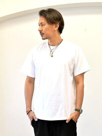 LOS ANGELES APPAREL 6.5oz heavy weight Tee WHITE　ロサンゼルスアパレル ヘビーウェイト Tシャツ　着丈長め　 大きめT　メンズ BIG T　MADE IN USA