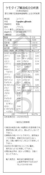 プラナロム BIOカモマイルローマン5ml／成分分析表・国内正規品 精油の品質確認 ｜ プラナロム精油の卸販売 – PRANAROM商品仕入