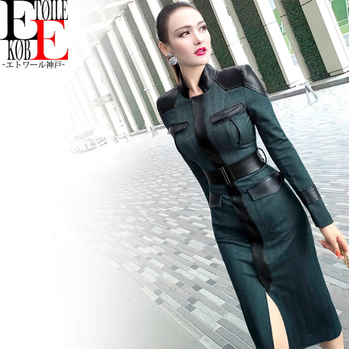 楽天市場 ワンピース きれいめ タイト タイトワンピース タイトワンピ おしゃれ エレガント セクシー セクシーワンピース セクシーワンピ ミディアム ひざ丈 膝丈 長袖 大人 スタイル 細見え 色気 30代 40代 衣装 韓国ドレス 韓国 服 服装 春ワンピース 春 夏 春夏 春服