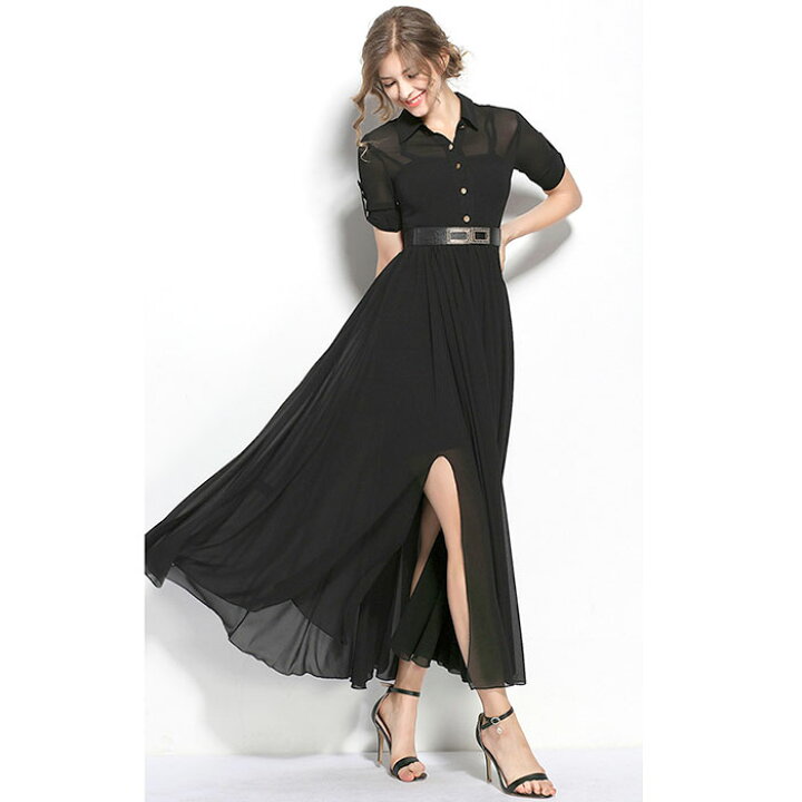 楽天市場】ワンピース 五分袖 5分袖 袖あり ロング ロングワドレス  