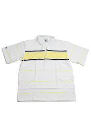 バーバリアン BARBARIAN 半袖ラグビーシャツ VSE-12 ホワイト x ネイビー x レモン 8オンス ライトウェイト USA産コットン100％