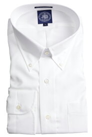 Jプレス メンズ J.PRESS MEN'S ボタンダウンシャツ 80/2スーピマピンオックス プレミアムプリーツ（形態安定機能）ホワイト