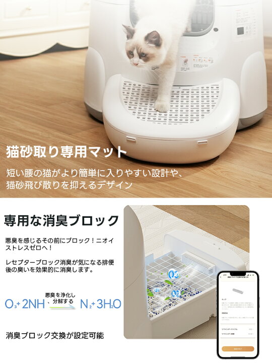 楽天市場】【楽天1位獲得】猫トイレ 自動 ネコトイレ 自動清掃 アプリ 