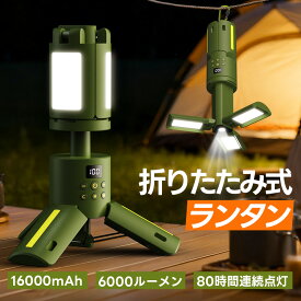 ＼クーポンで7,980円！／折りたたみ式 ランタン LEDライト 充電式 高輝度 16000mAh 80時間連続点灯 キャンプ 吊り下げ ハンディライト 卓上 小型 軽量 9色調整 懐中電灯 防災 停電対策 防水 便利 アウトドア 釣り 登山 野外 コンパクト
