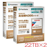 東芝(HDD) N302A22-HDWG62CUZSVA [22TB 2個セット NAS向けHDD N300 3.5"、SATA 6G、7200 rpm、512MB、Hel…