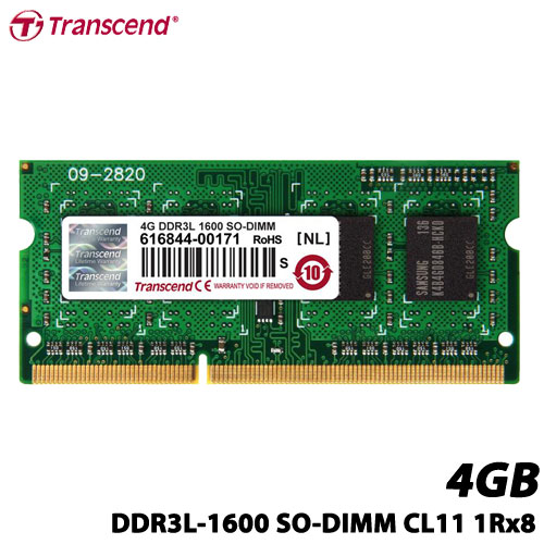 送料無料 在庫僅少 トランセンド TS512MSK64W6H 10％OFF 4GBメモリ 1Rx8 割引も実施中 SO-DIMM DDR3L-1600 CL11
