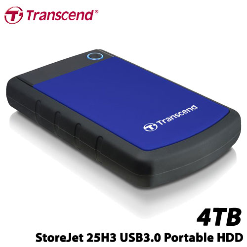 送料無料 在庫あり トランセンド TS4TSJ25H3B 耐衝撃ポータブルHDD StoreJet USB ディスカウント 25H3 ブルー 3.0 4TB ショッピング