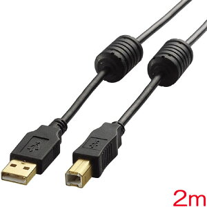 �G���R�� U2C-BF20BK [USB2.0�P�[�u��/�t�F���C�g�R�A�t AB�^�C�v/2.0m(�u���b�N)]