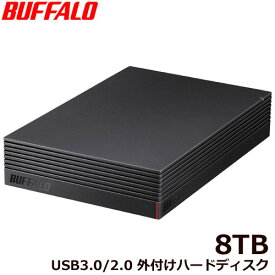 バッファロー HD-NRLD8.0U3-BA [USB3.1/USB3.0/USB2.0 外付けHDD PC＆TV録画 静音＆防振＆放熱設計 見守り合図 8TB]