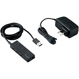 エレコム U2H-AN4SBK [USB2.0ハブ/ACアダプタ付/セルフパワー/4ポート/ブラック]