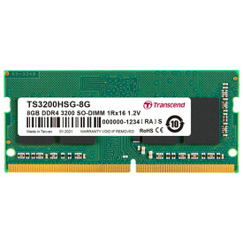 トランセンド TS3200HSG-8G [8GB DDR4 3200 Unbuffered SO-DIMM 1Rx16 (1Gx16) CL22 1.2V 260pin]