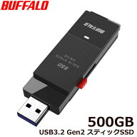 バッファロー SSD-SCT500U3BA/D [ポータブルSSD USB3.2 Gen2 スティック型 TV録画対応 Type-Cコネクタ付 …