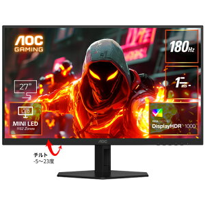 AOC Q27G40XMN/11 [27^Q[~OtfBXvC/2560×1440/HDMIADisplayPort/ubN/180Hz/Mini LED]