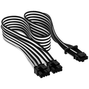 RZA CP-8920333 [Premium Individually Sleeved 12+4pin PCIe Gen 5 12VHPWR 600W cable Type 4 WHITE/BLACK]