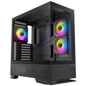 Okinos ATX�~�h���^���[�P�[�X Aqua 6 Infinity �s���[���X 3×120mm ARGB�t�@���t��