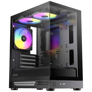 Okinos Aqua UNO (Black) [mATX�~�h���^���[�P�[�X Aqua UNO �s���[���X 3×120mm ARGB�t�@���t��]