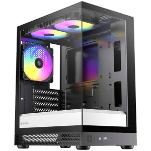 Okinos Aqua UNO Zebra (Black/White) [mATX�~�h���^���[�P�[�X Aqua UNO �s���[���X 3×120mm ARGB�t�@���t��]