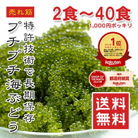【楽天1位】海ぶどう 2食〜40食 常温保存 選べるサイズ 食べ切りパック ご当地グルメ 1000円ポッキリ 塩漬け特許技術 増える 賞味期限長い 海藻 無添加 無着色 お取り寄せ 贈り物 おつまみ ギフト 海ぶどう 島らっきょう 海ブドウ 売れ筋 メール便送料無料 【動画あり】