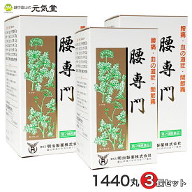 【第2類医薬品】腰専門 1440丸 3個セット 置き薬 配置薬 富山 明治製薬 天恵堂製薬 漢方 生薬 腰痛 血の道症 関節痛 神経痛 肩こり 手足のしびれ