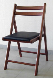 木製　折りたたみ椅子　レザー座ダークブラウン　5．0kg[NO.368 Dブラウン]背もたれあり　チェアー