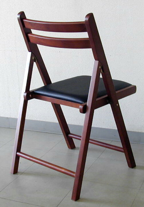楽天市場】木製 折りたたみ椅子 レザー座ダークブラウン ５．０kg[NO.368 Dブラウン]背もたれあり チェアー : 越中屋