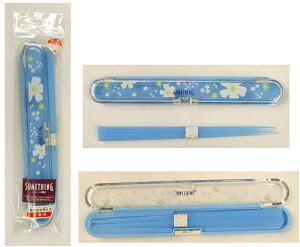 はし・はし箱セット 花柄 ブルー 18cm 0.05kg