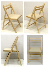 木製　折りたたみ椅子　レザー座 ナチュラル　5．0kg [NO.368 ナチュラル]背もたれあり　チェアー