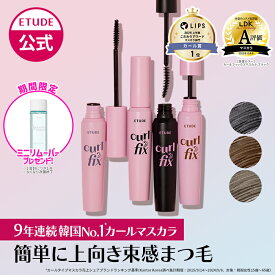 ＼11日01:59まで★10％OFFクーポン／【公式】 カールフィックスマスカラ エチュード ロング ボリューム ウォータープルーフ 落ちない カールキープ 上向き ブラック グレー 束感 エチュードハウス ETUDE