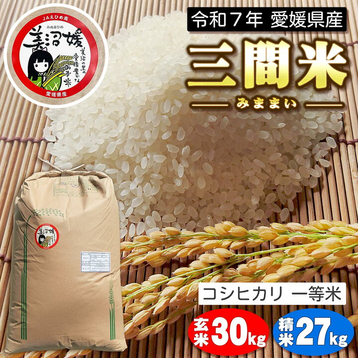 楽天市場】【令和7年産 新米】愛媛県産 三間米 コシヒカリ一等米 玄米 