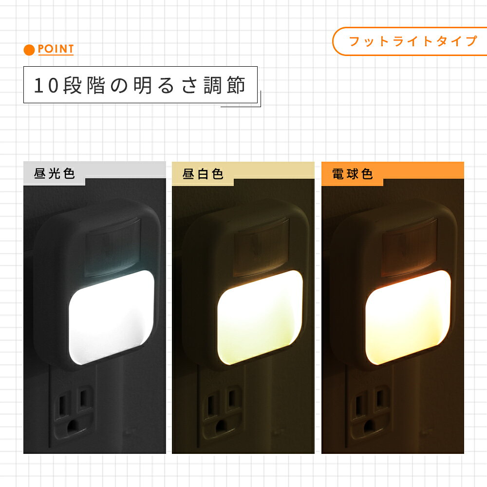 【先着クーポンで1点696円~】人感センサーライト センサーライト フットライト 薄型 屋内 調光 LED コンセント ルームライト トイレ 丸型 軽量 10段階調整 センサー式 2.4W 廊下 玄関 階段 寝室 おしゃれ 明るい 調節 小型 - メイン画像 18
