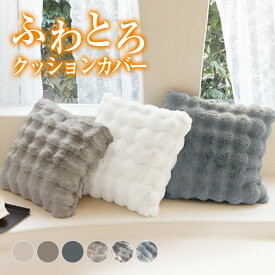 【1点1,000円 2点購入＆クーポンで】もこもこクッションカバー ふわとろ 吸湿発熱 静電気防止加工 ファスナー 洗濯機OK 低ホルムアルデヒド ムレにくい （3）