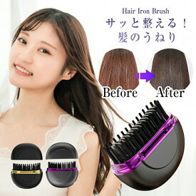 【クーポンで45％OFF】ヒートブラシ 髪 スタイリング 時短 美髪 寝ぐせ直し 植物プロテイン 3段階温度 スピード加熱 火傷防止 軽量