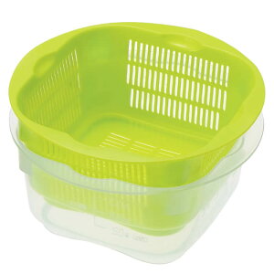 『プチコランダーワイド グリーン』【ざる ザル 水切り お弁当作り 曙産業 計量 電子レンジOK 日本製】