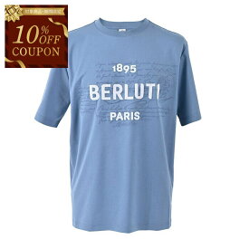 ベルルッティ BERLUTI Tシャツ R24JRS96 002 668 ブルー 2023SS メンズ 【ラスト1点 サイズL】 【特別価格 期間限定】 【10％OFFクーポン対象 期間限定】