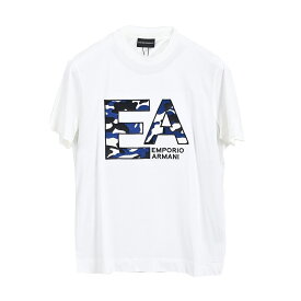 EMPORIO ARMANI エンポリオアルマーニ EA カモフラージュ刺繍 Tシャツ 3K1TM5 1JDXZ0101 0101 ホワイト 【ラスト1点 サイズM】